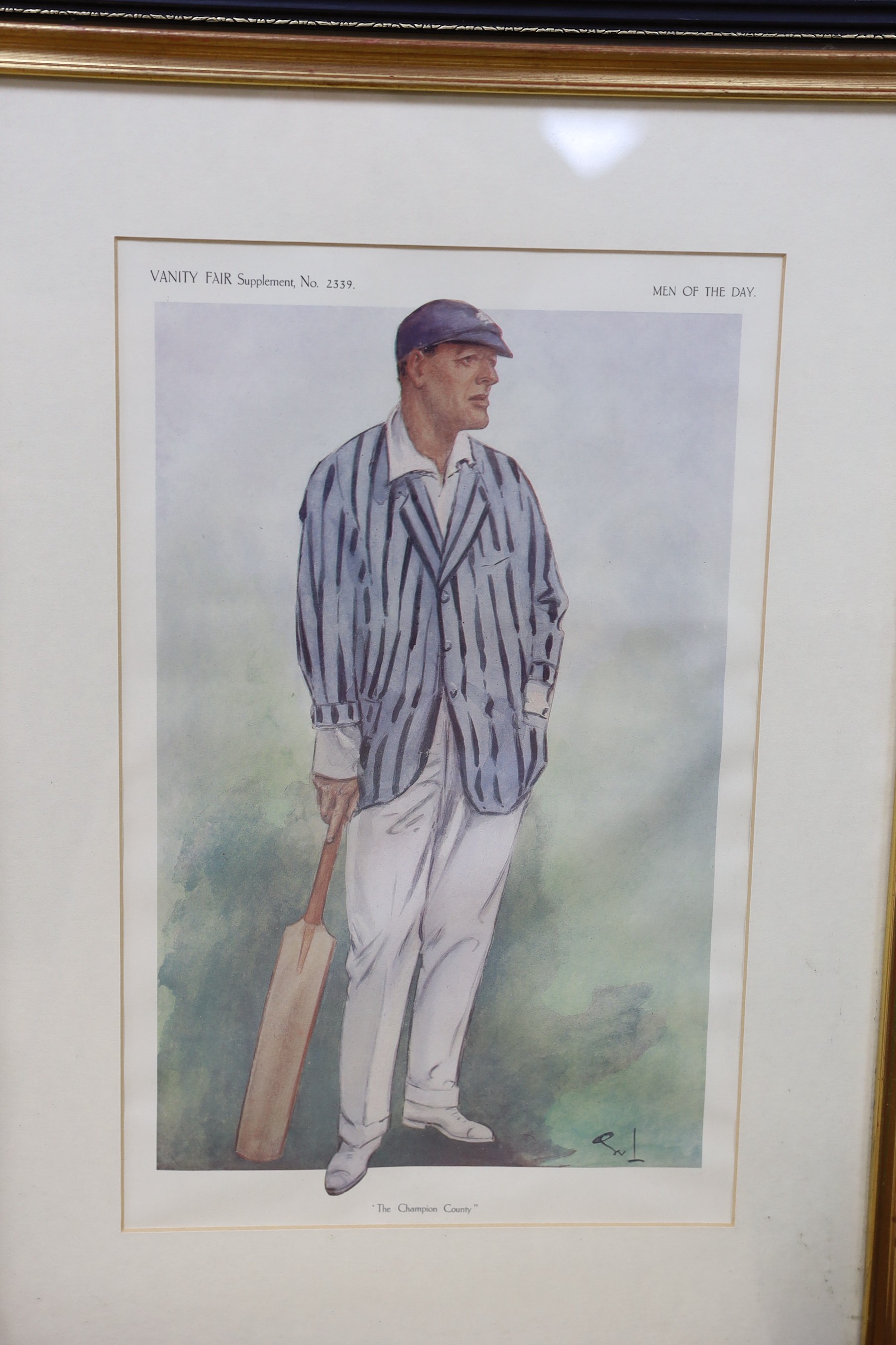 Spy (Vanity Fair), four prints of cricketers, 'July 1901', 'The Champion County', 'Plum' and 'Sammy', largest 40 x 26cm